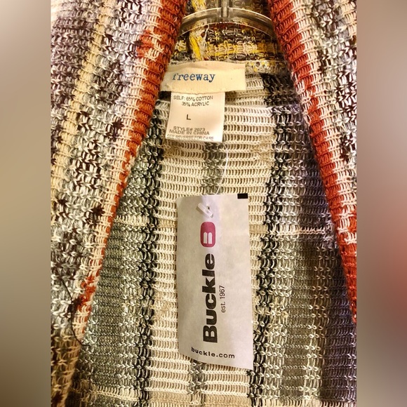 NWT Freeway Southwestern Flyaway Cardigan Size Large + Free Shipping - Picture 9 of 9